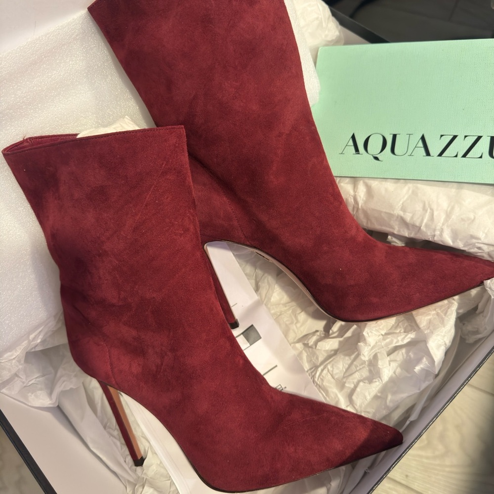 Aquazzura Red Heeled Boots Sophisticated Style